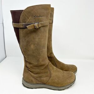 Eddie Bauer FreeHeat Women's Brown Knee High Boots Size 11 Waterproof Leather